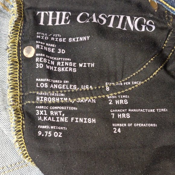 Aritzia The Castings Mid Rise Skinny Stretch Jeans - Size 27 - Picture 3 of 7